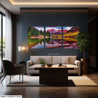 a living room filled with furniture and a painting on the wall