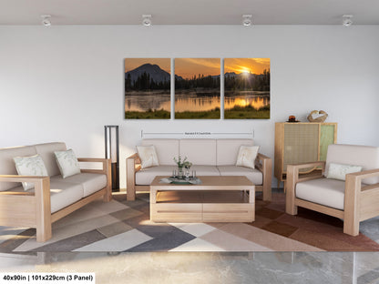 a living room filled with furniture and a painting on the wall