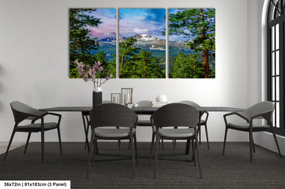 a dining room with a table and chairs