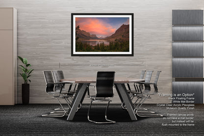 a dining room with a table and chairs