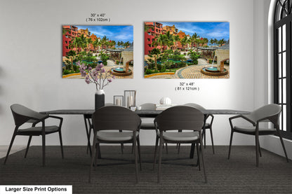 a dining room with a table and chairs