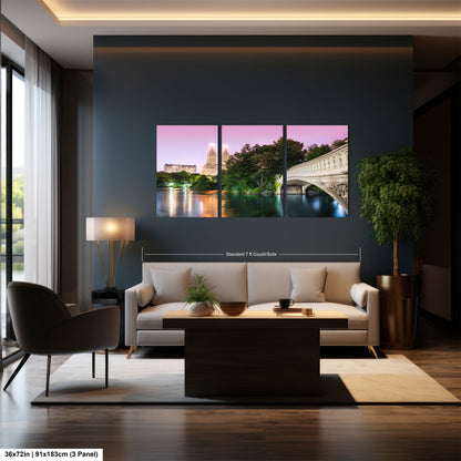 a living room filled with furniture and a painting on the wall