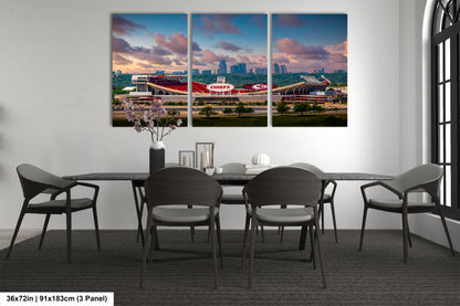a dining room with a table and chairs