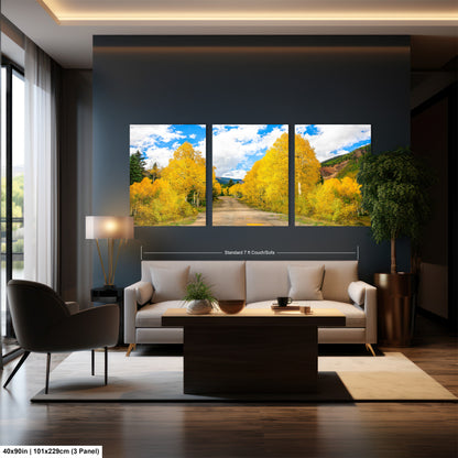 a living room filled with furniture and a painting on the wall