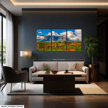 a living room with a couch and a painting on the wall