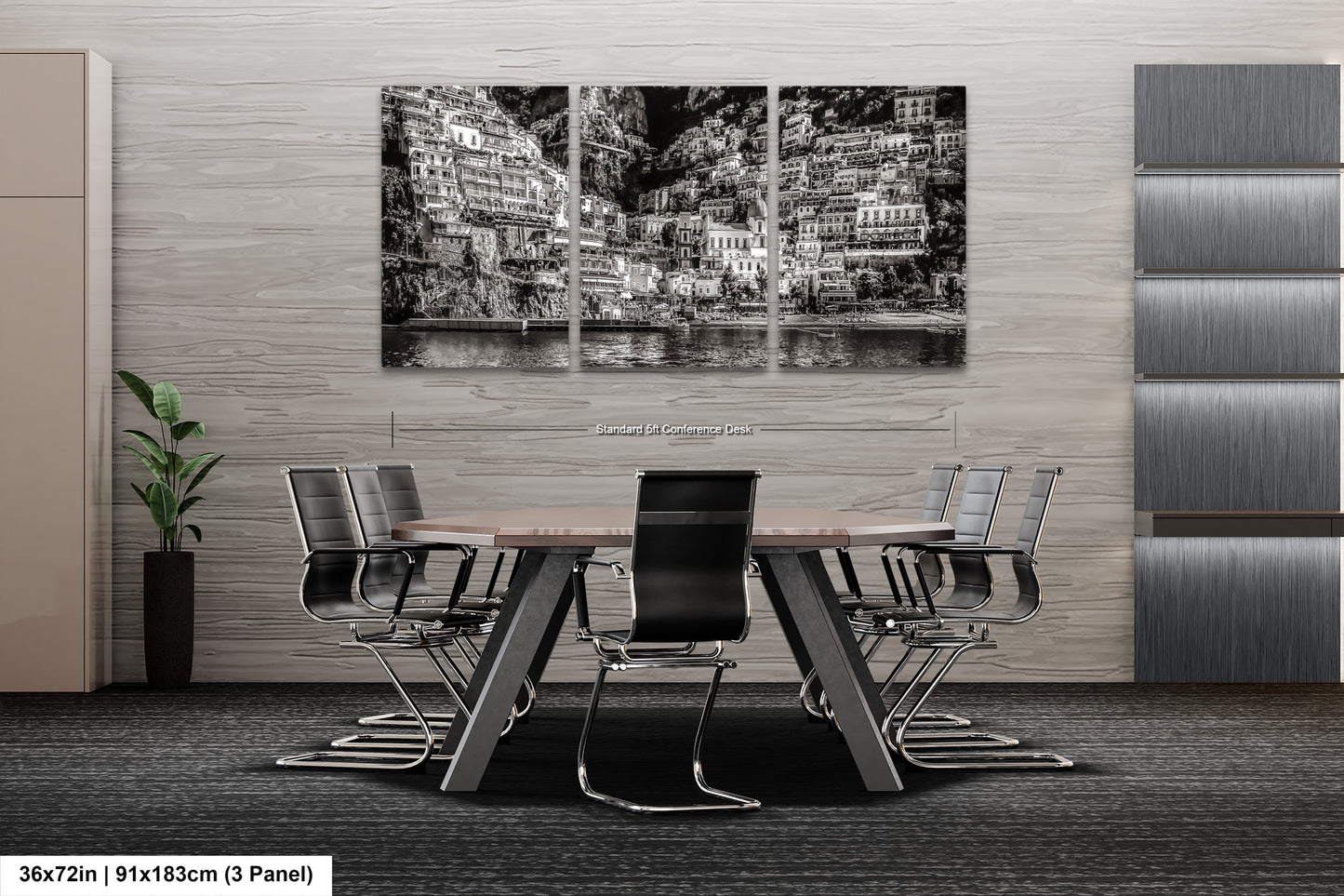 a black and white photo of a table and chairs