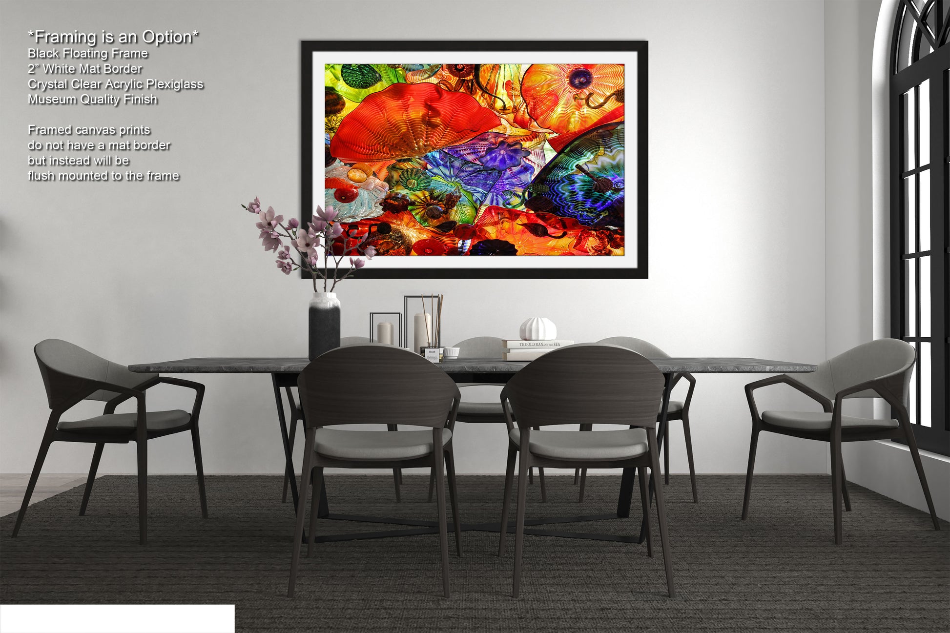 a picture of a dining room with a table and chairs