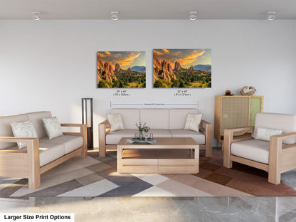 a living room filled with furniture and a painting on the wall