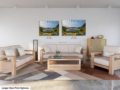 a living room with two couches and a coffee table
