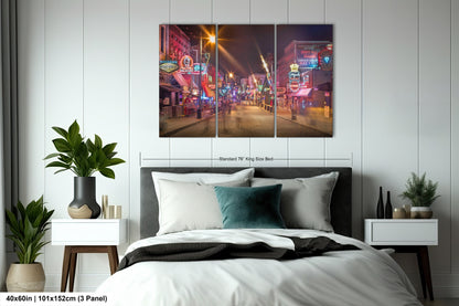 a bedroom scene with focus on the bed