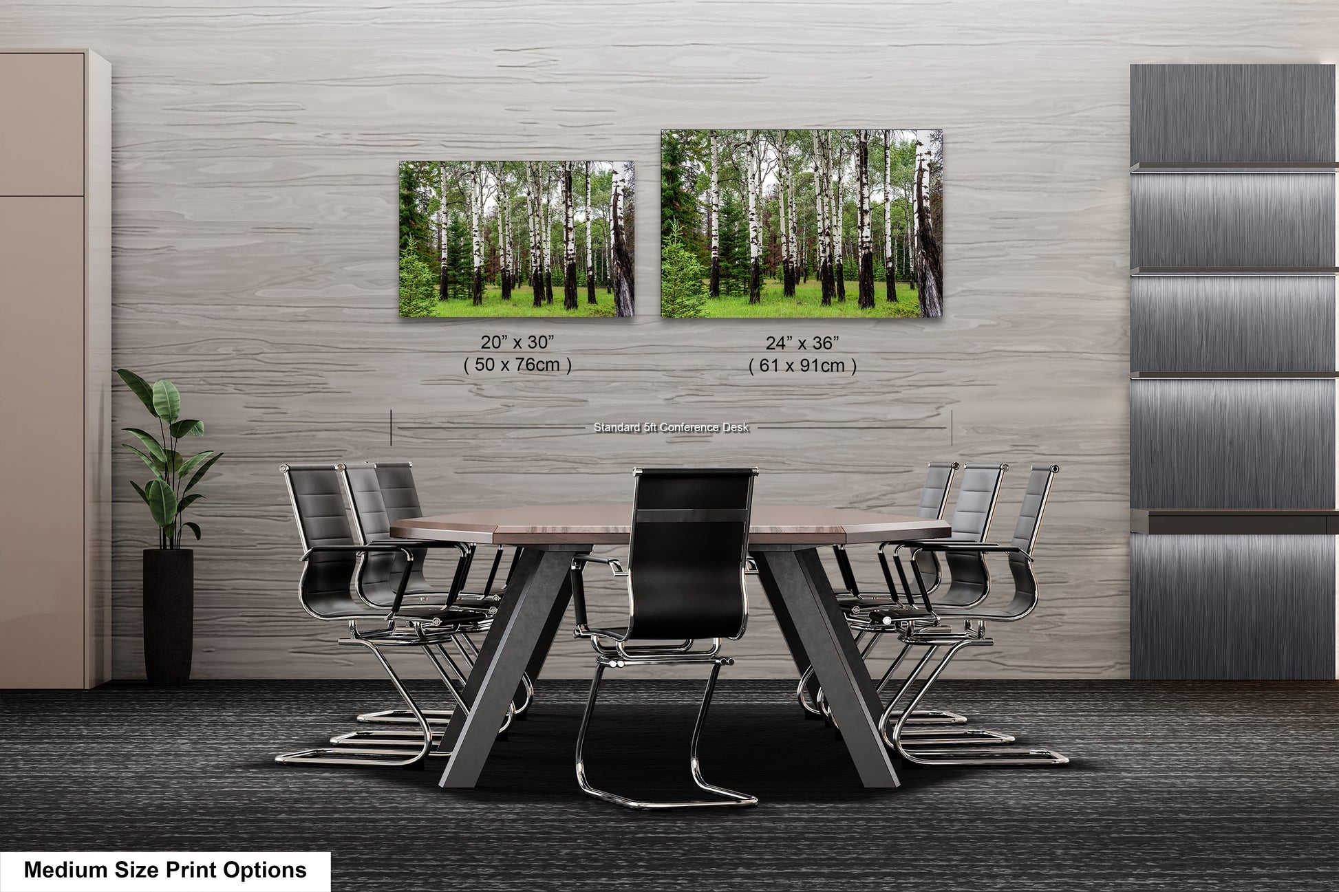 a dining room table with chairs in front of it