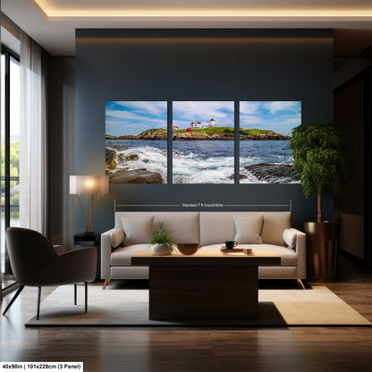 a living room with a couch and a table