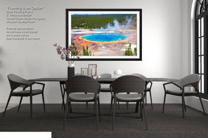 a picture of a dining room with a table and chairs