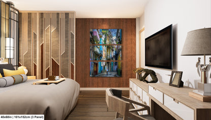 a bed room with a neatly made bed and a flat screen tv
