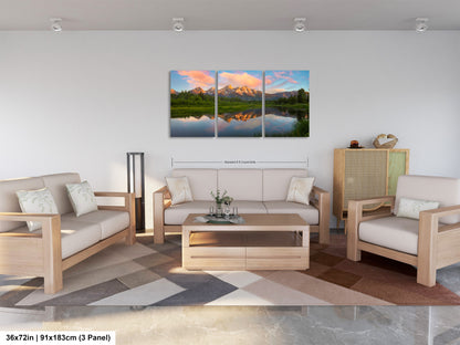 a living room filled with furniture and a painting on the wall