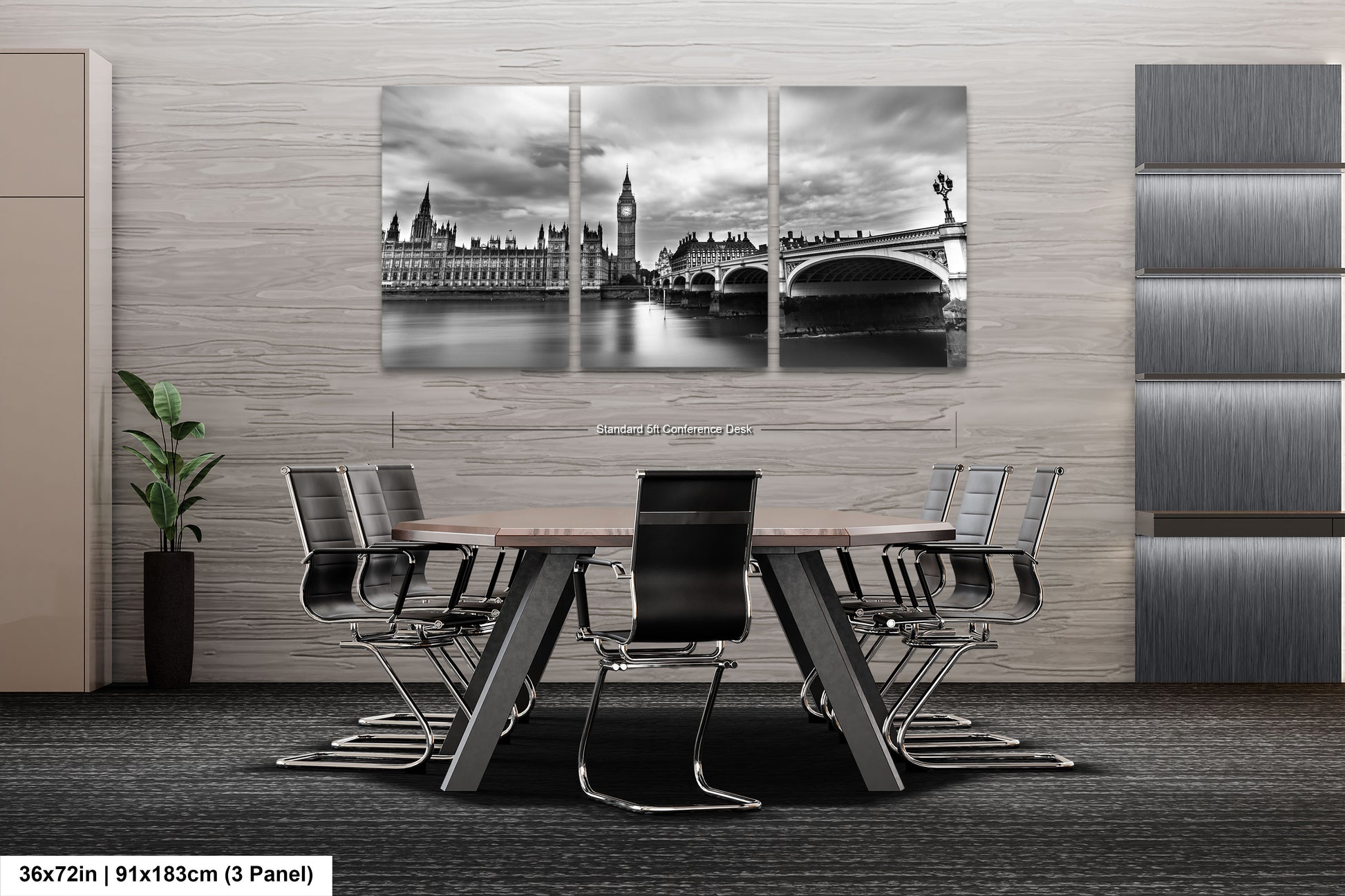 a black and white photo of a table and chairs