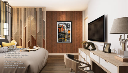 a bed room with a neatly made bed and a flat screen tv