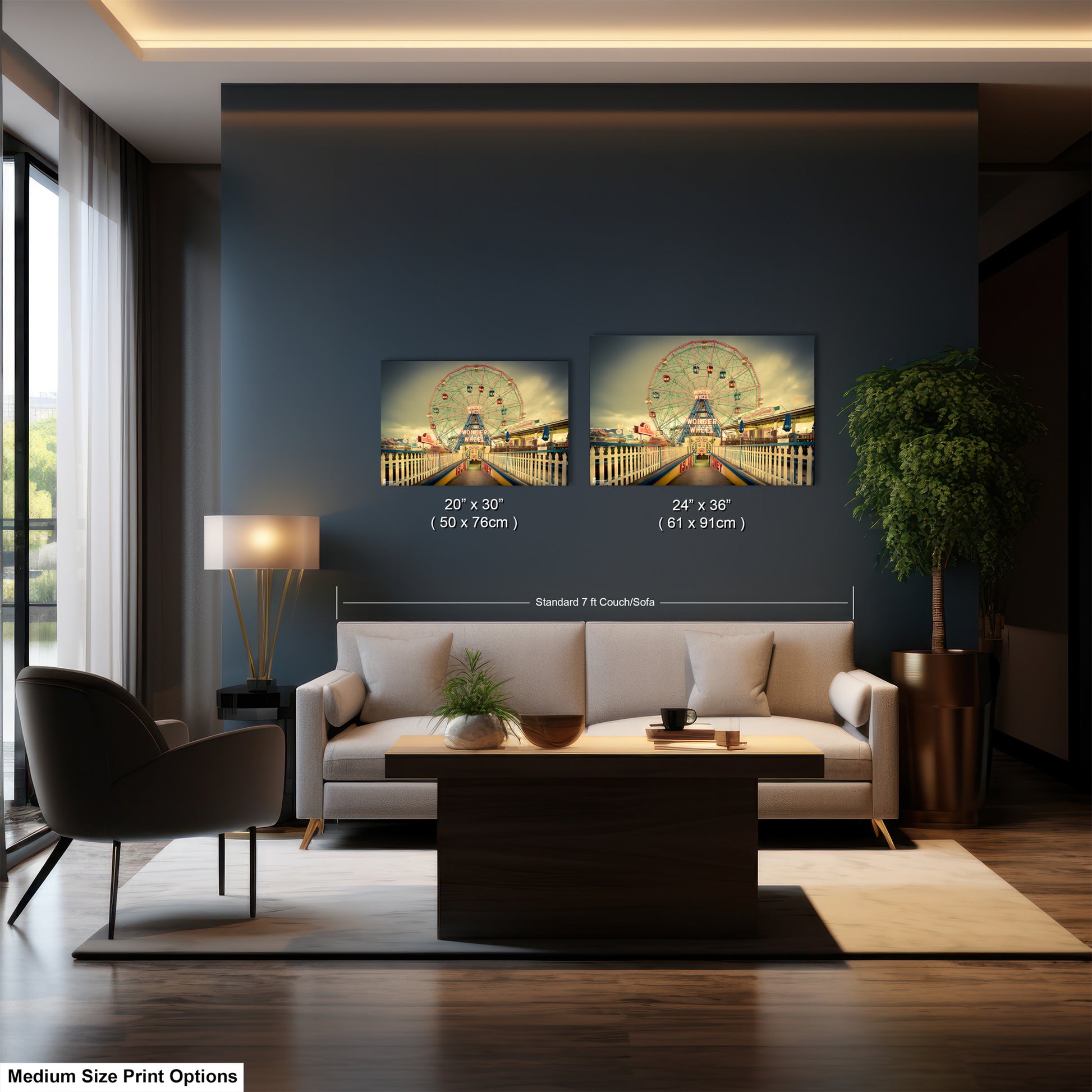 a living room filled with furniture and a large window