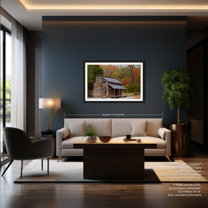 a living room with a couch a chair and a painting