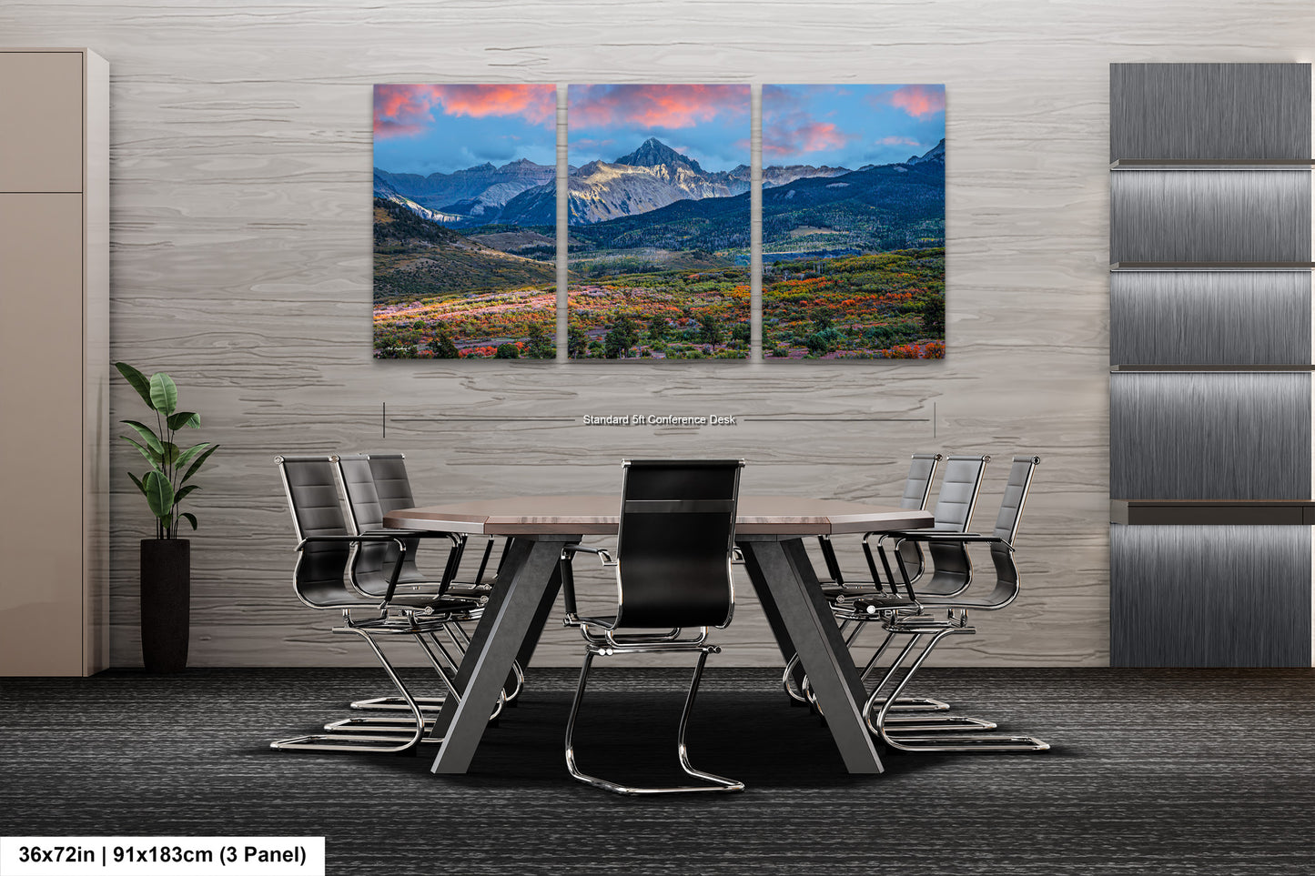 a dining room with a table and chairs