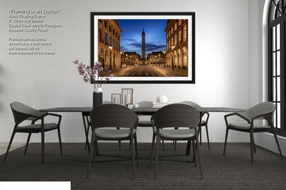 a dining room with a table and chairs