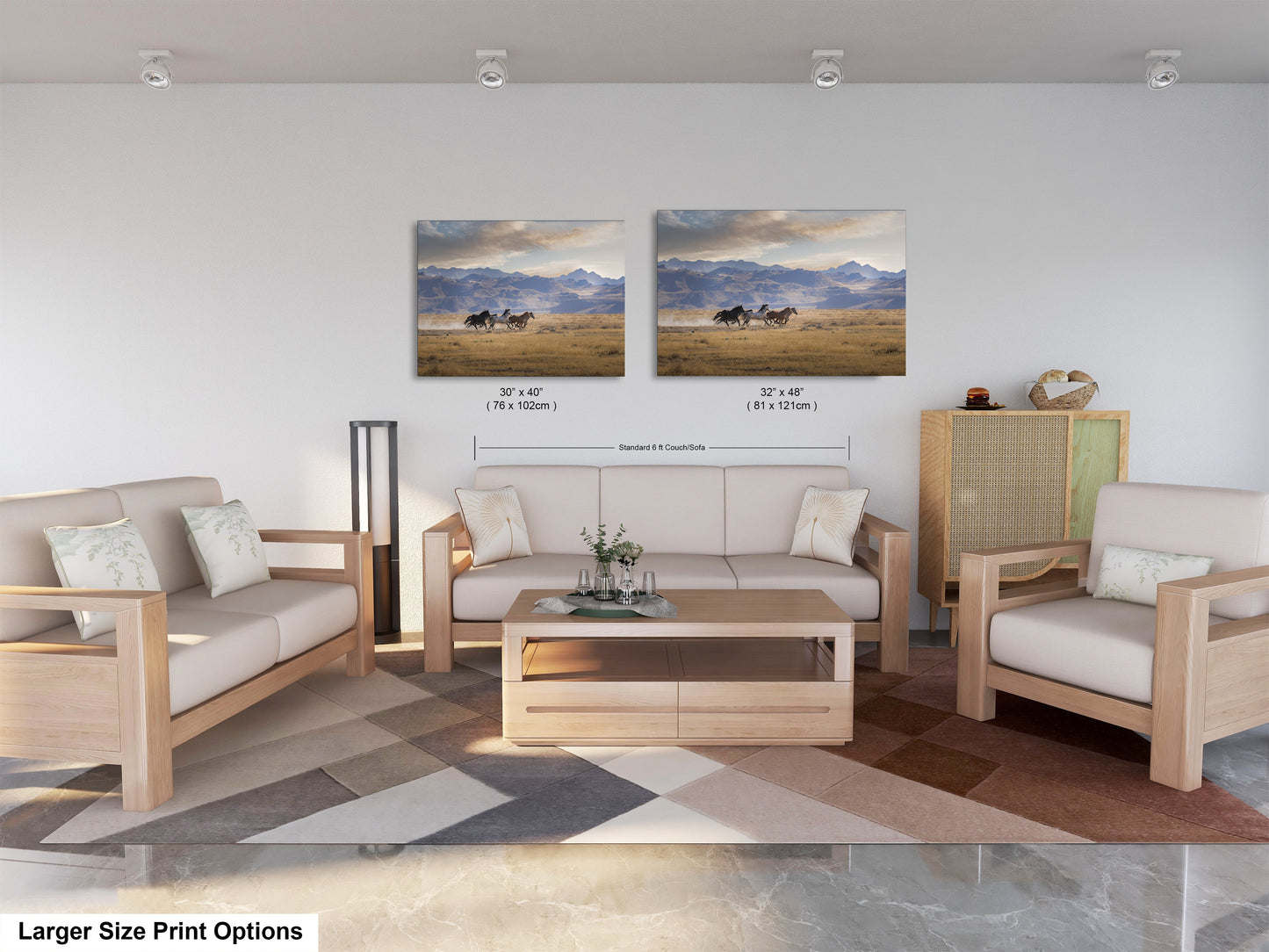a living room with two couches and a coffee table