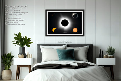 a picture of a bedroom with a bed and a plant