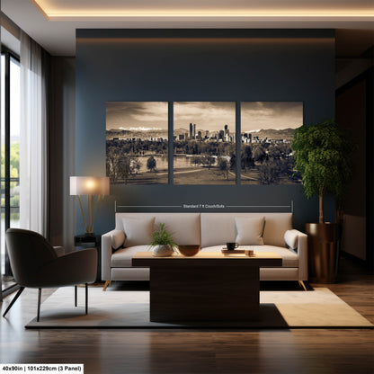 a living room filled with furniture and a painting on the wall