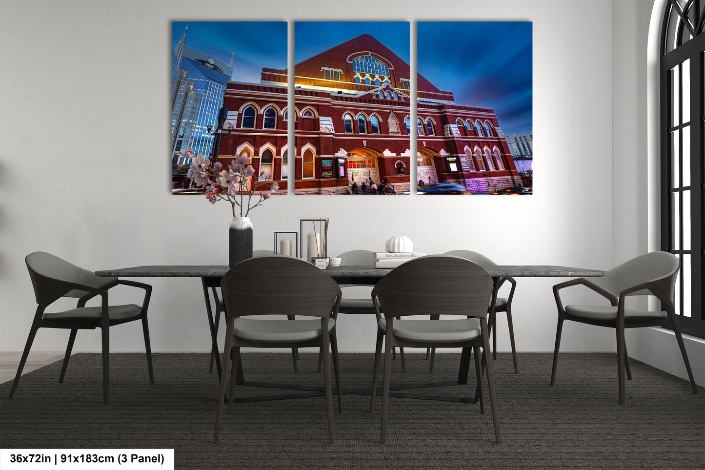 a dining room with a table and chairs