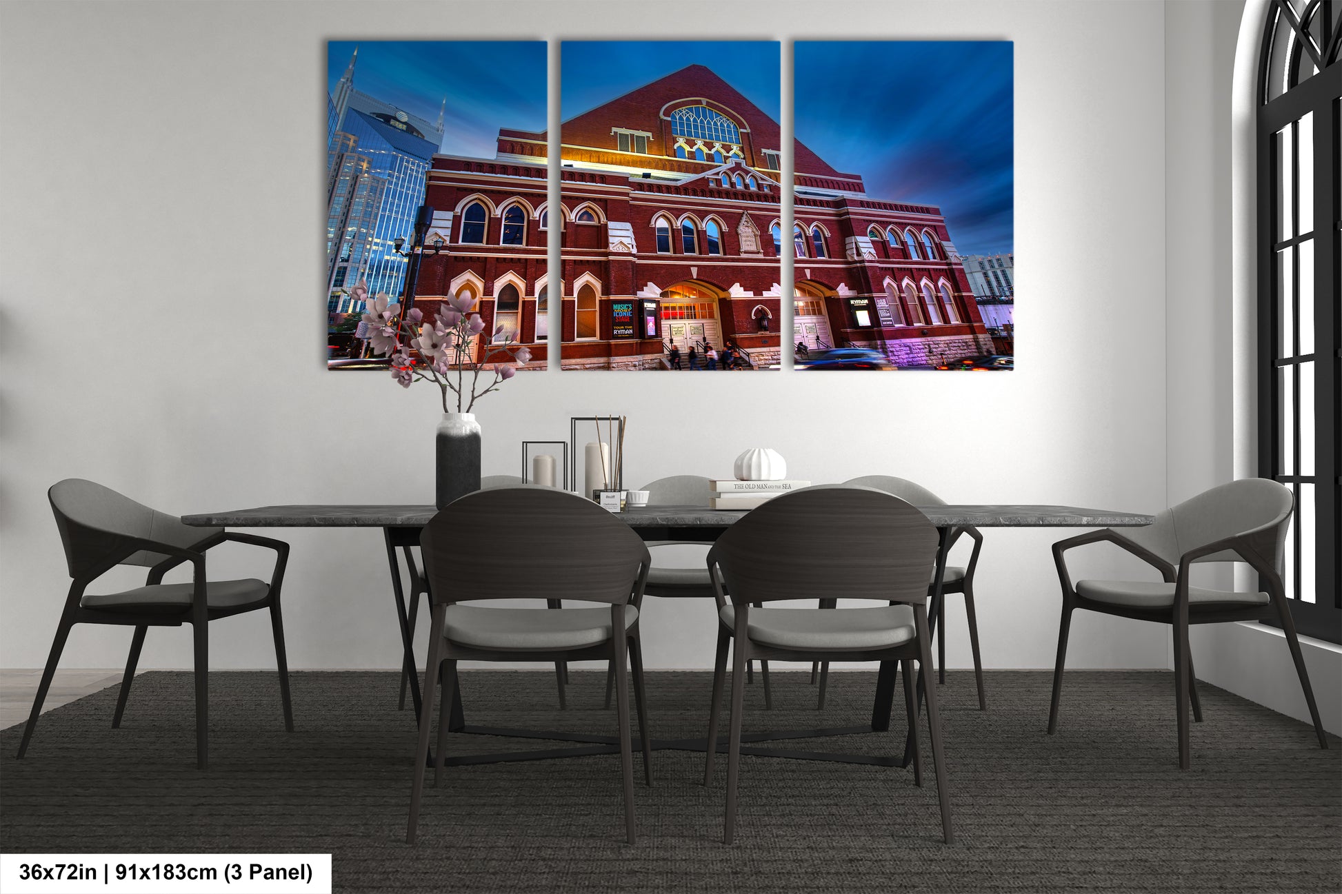a dining room with a table and chairs