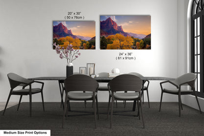 a dining table with four chairs and a vase with flowers