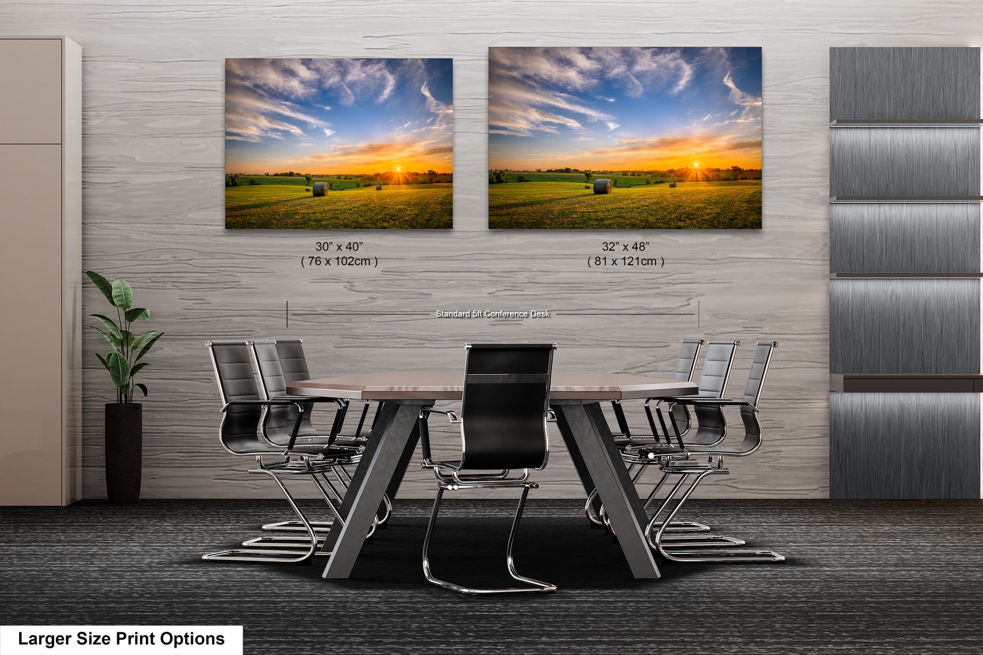 two pictures of a table and chairs in a room