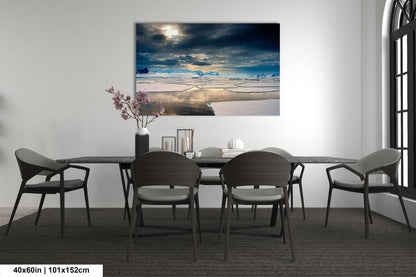 a dining room with a table and chairs