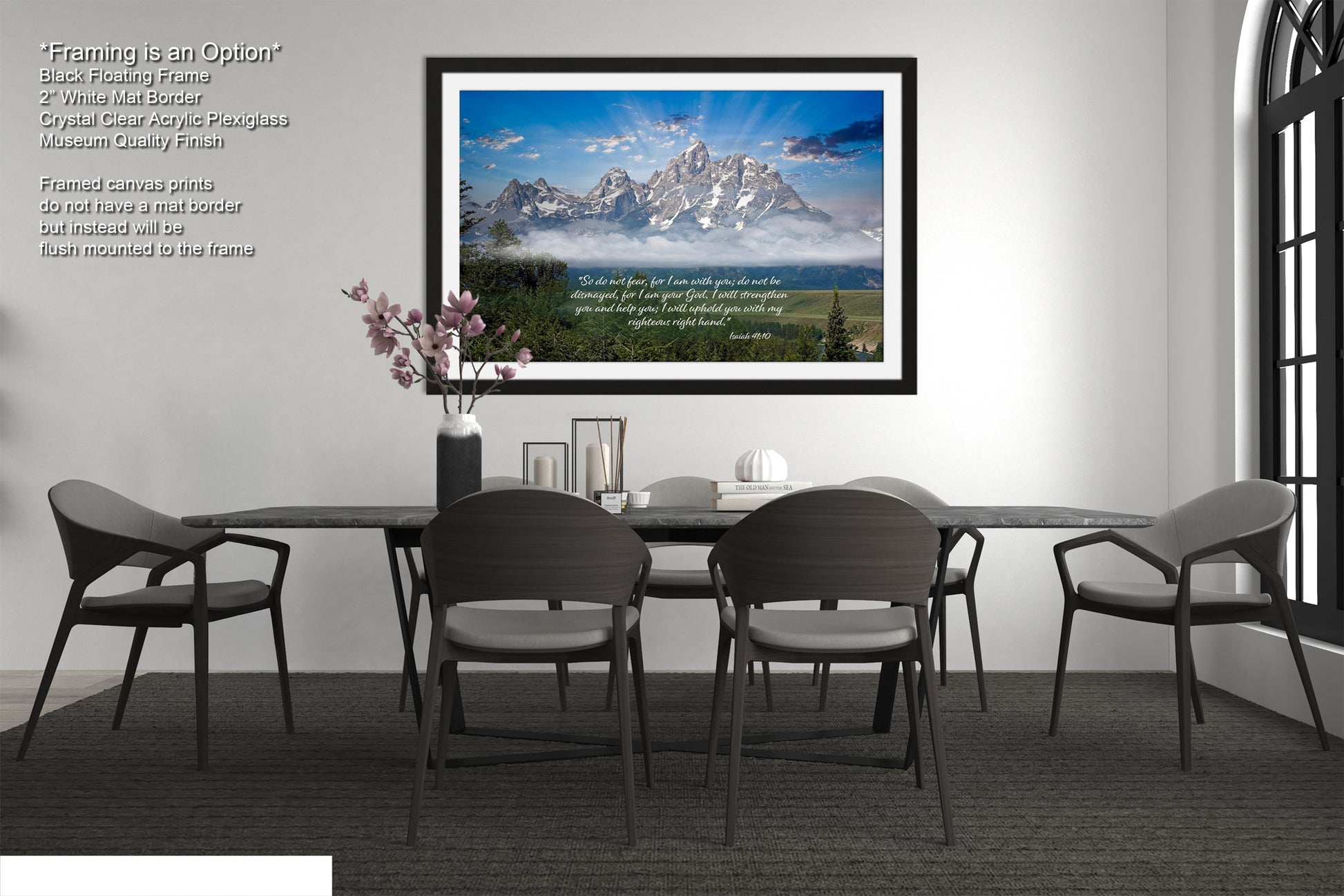 a picture of a dining room with a table and chairs