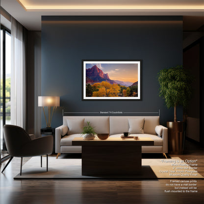 a living room filled with furniture and a painting on the wall