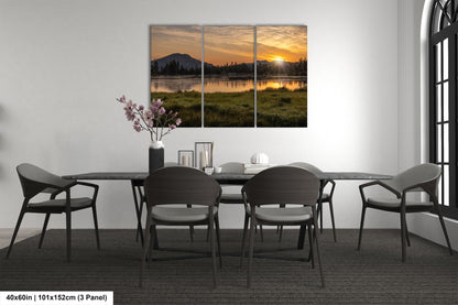 a dining room with a table and chairs