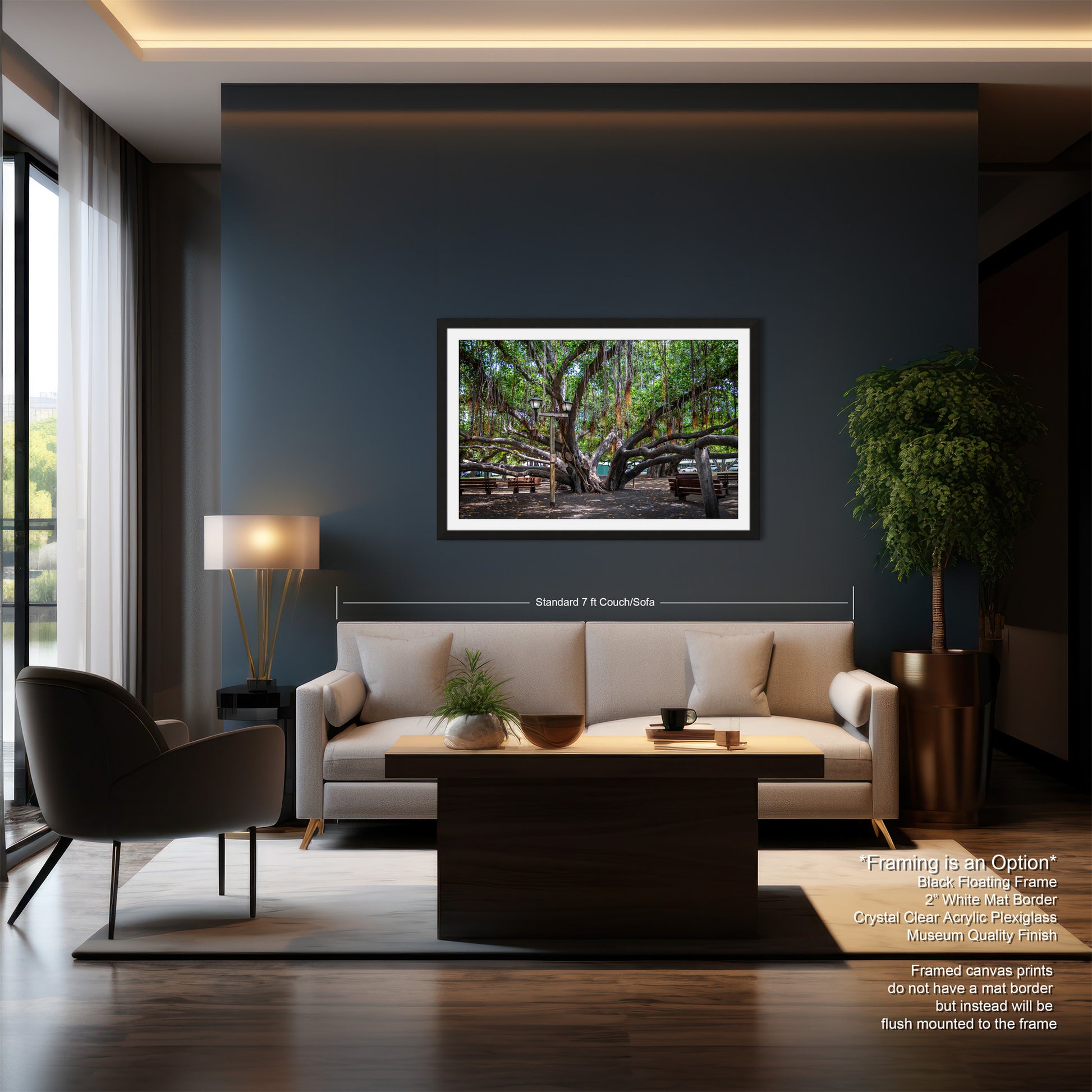 a living room filled with furniture and a large window