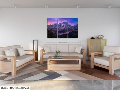 a living room filled with furniture and a painting on the wall