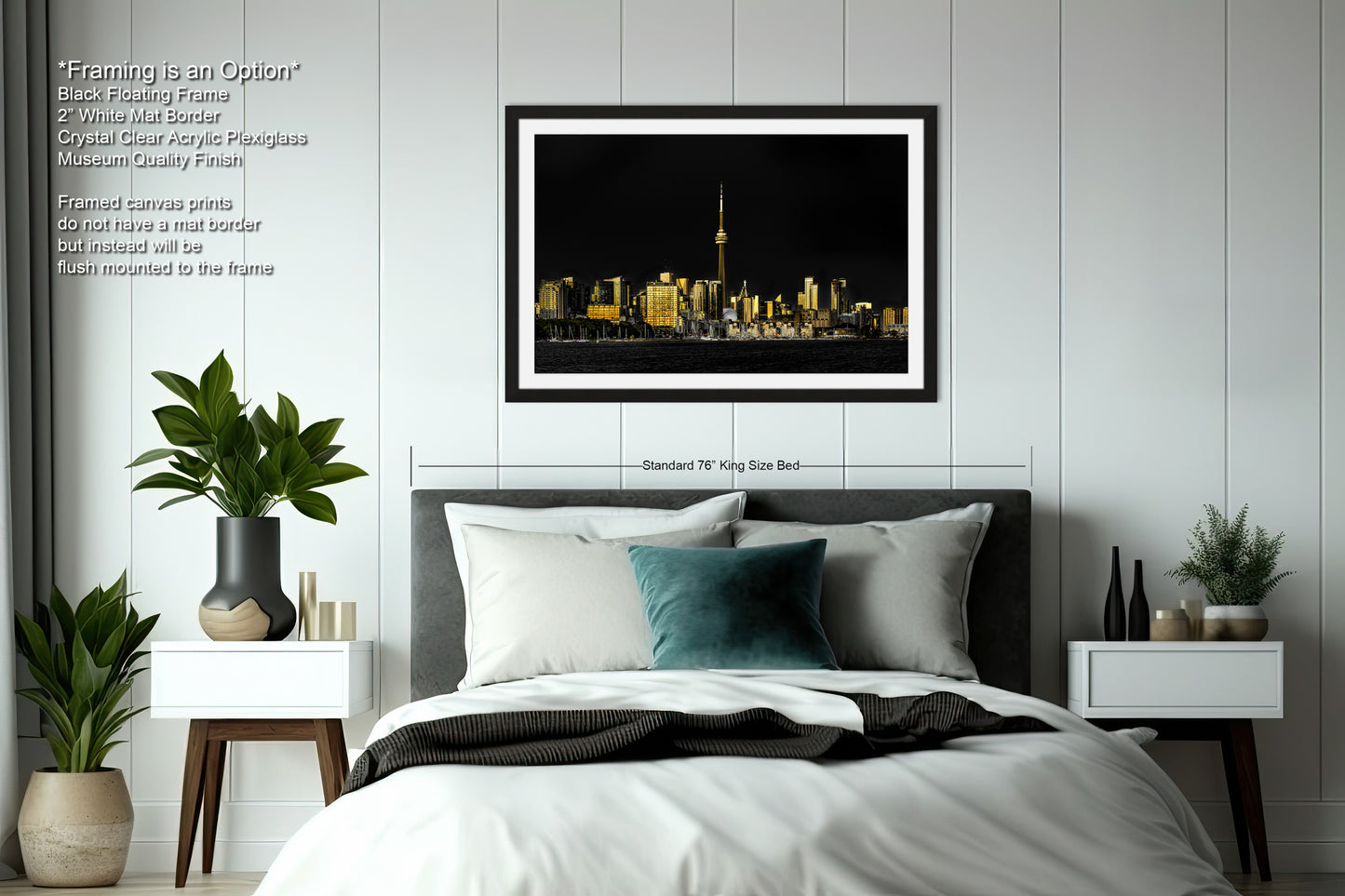 a picture of a city at night taken from the bed