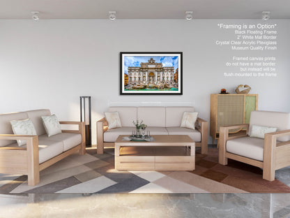 a living room filled with furniture and a painting on the wall