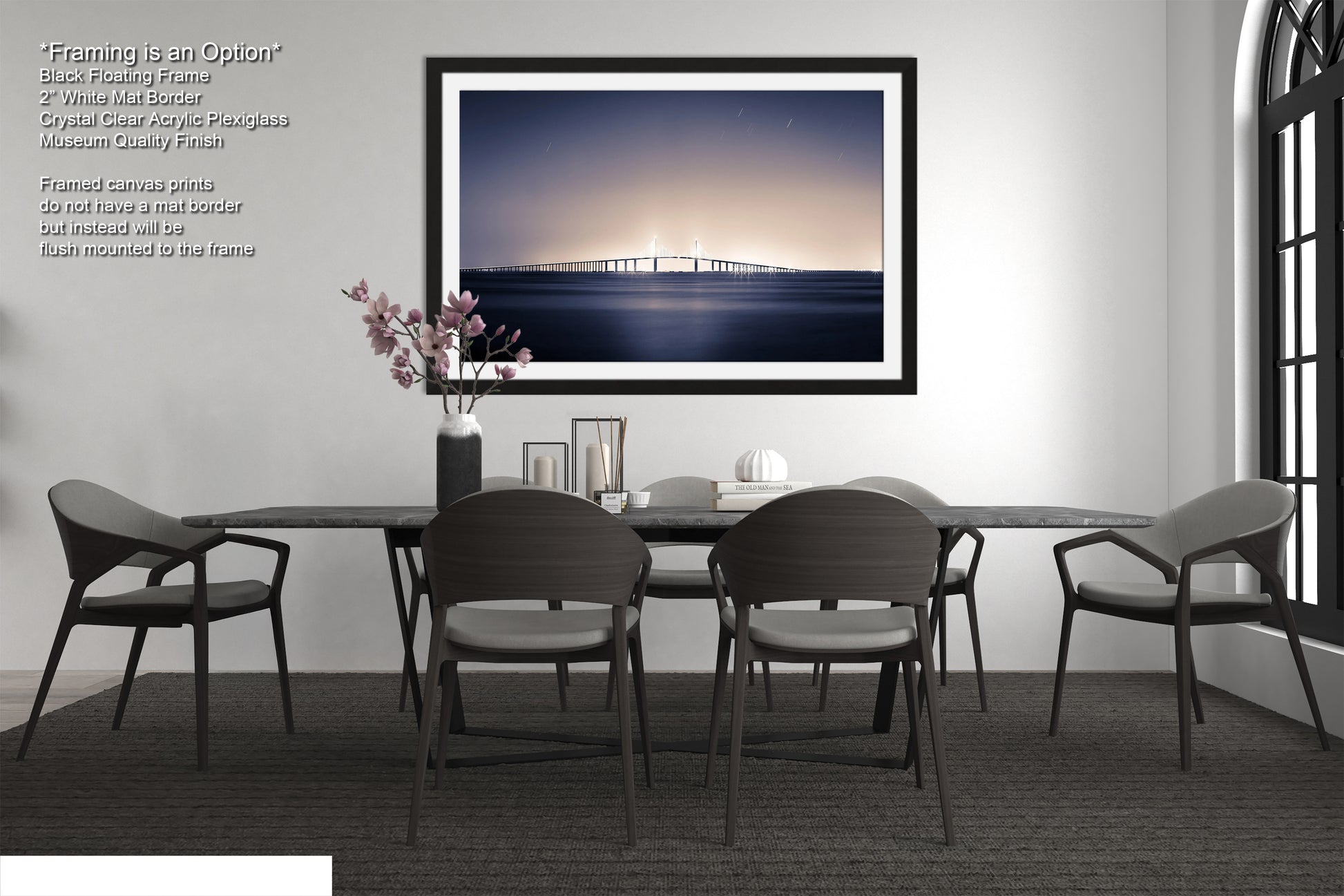a picture of a dining room with a table and chairs