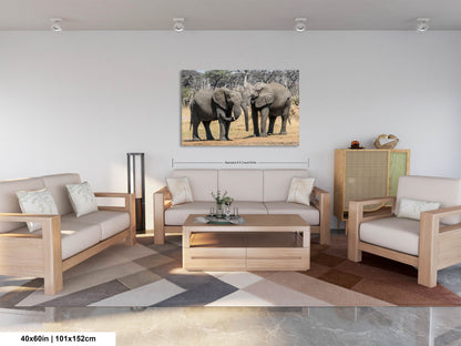 a living room filled with furniture and a painting on the wall