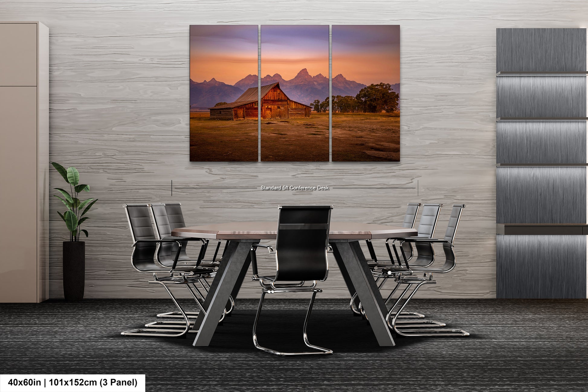 a dining room with a table and chairs