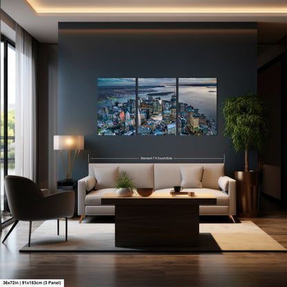 a living room filled with furniture and a painting on the wall