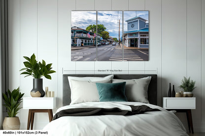 a bedroom scene with focus on the bed