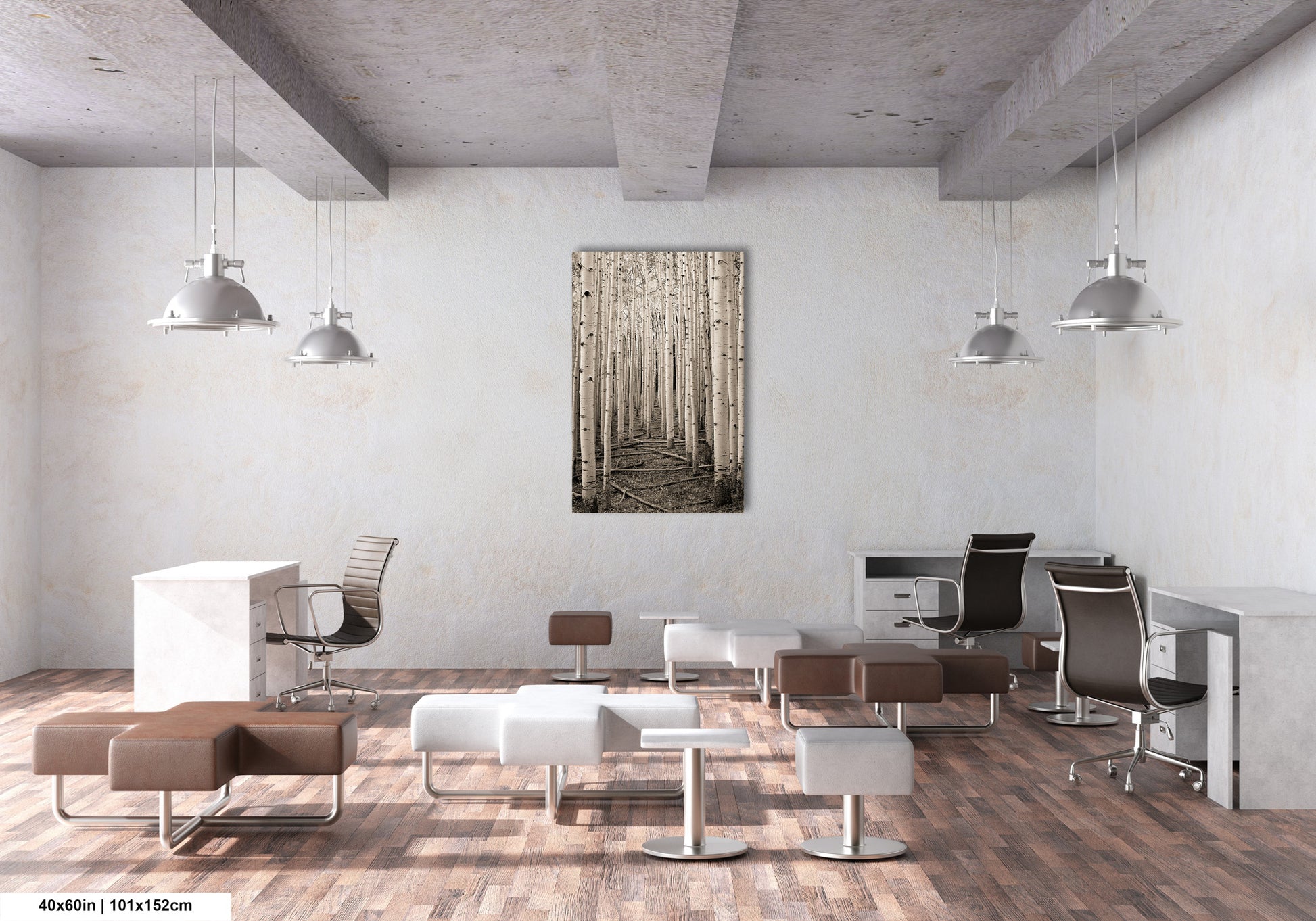 a room with a lot of chairs and desks
