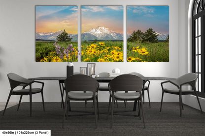 a dining room with a table and chairs