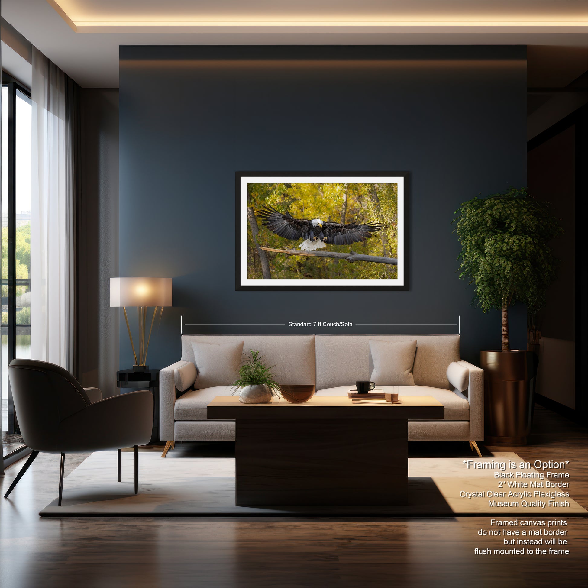 a living room filled with furniture and a painting on the wall