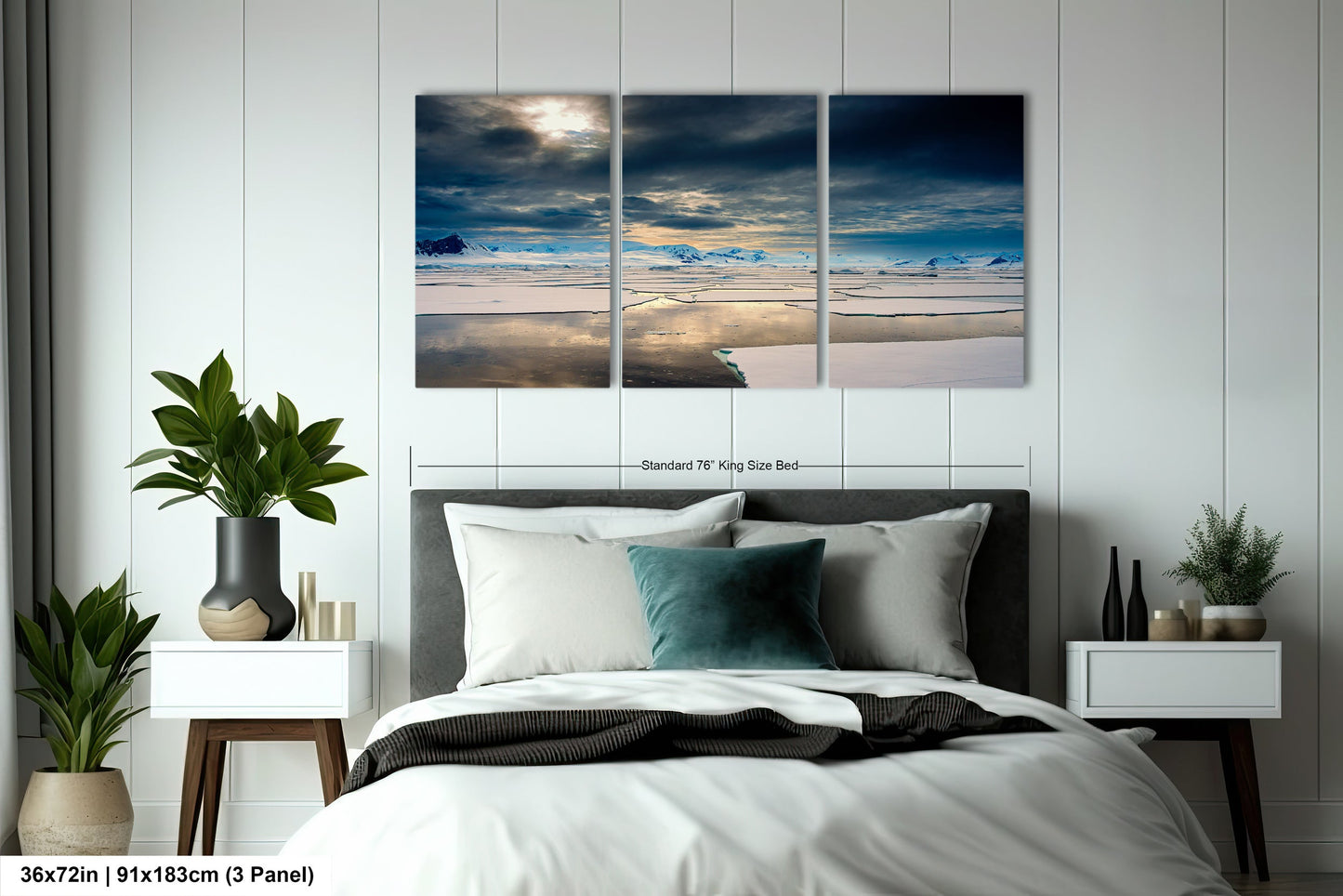 a bedroom scene with focus on the bed