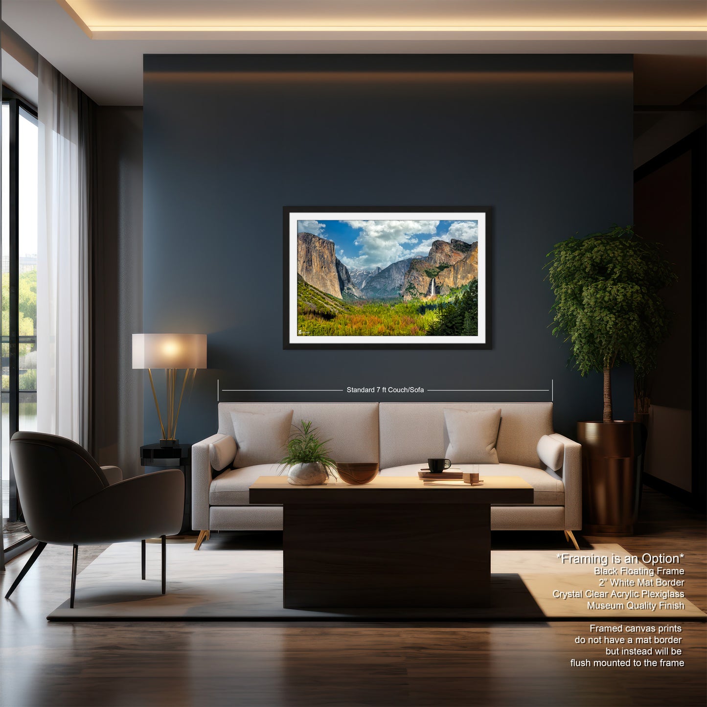 a living room with a couch and a table